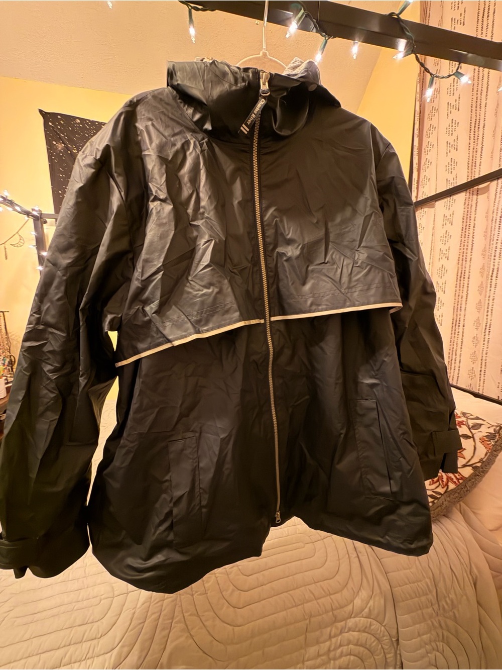 Charles River Apparel Navy Hooded Trench  Rain Coat